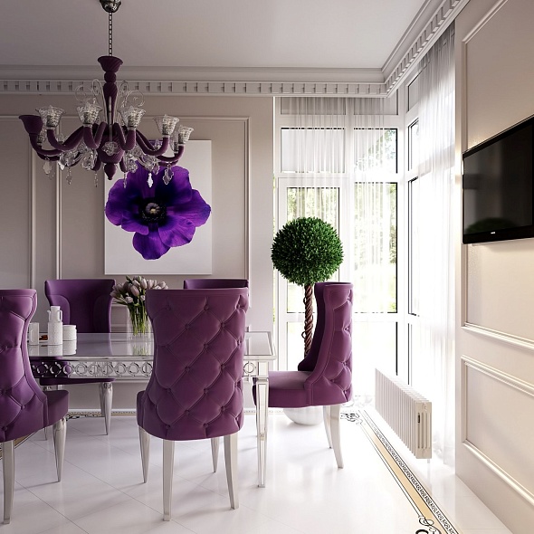 Оттенки фиолетового в домашнем декоре